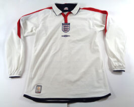 2003/05 ENGLAND Home Football L/S Shirt S Small White Umbro