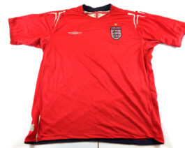 2004/06 ENGLAND Away Football Shirt XL Extra Large Red Umbro