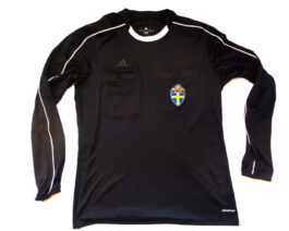 2015/16 SWEDEN Referee Football Long Sleeve Shirt L Large Black Adidas
