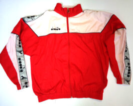 DIADORA 80s 90s Tracksuit Vintage Track Jacket Casual Classic Red Size M Medium
