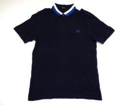 FRED PERRY Polo Shirt Casual Classic Navy Blue YXL Young XL