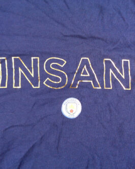 MANCHESTER CITY Supporter T-Shirt Football Shirt L Large Navy Blue