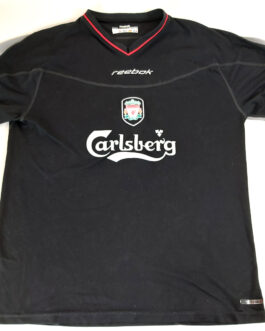 2002/03 LIVERPOOL FC Away Football Shirt L Large Black Reebok