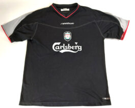 2002/03 LIVERPOOL FC Away Football Shirt L Large Black Reebok