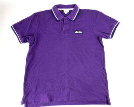ELLESSE Polo Shirt Casual Classic Purple Size L Large