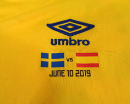2019 SWEDEN Home Football Shirt XXL 2XL Yellow Umbro #17 ERIKSSON
