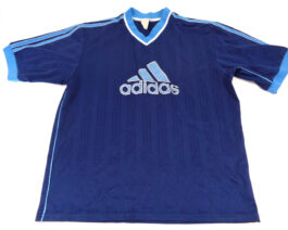 ADIDAS 90s Training Vintage Football Shirt Casual Classic Blue L Large