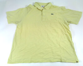 LACOSTE Polo Shirt Casual Classic Yellow Size 6 XL Extra Large