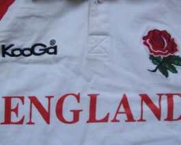 ENGLAND Rugby Union Shirt Jersey Vintage White S Small KOOGA