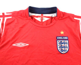 2004/06 ENGLAND Away Football Shirt L Large Red Umbro