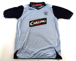 2006/07 GLASGOW RANGERS Third Football Shirt M Medium Blue Umbro