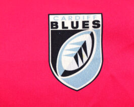 CARDIFF BLUES Rugby Shirt Vintage Red L Large CCC Canterbury